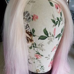 platinum/pink & blonde.long bob